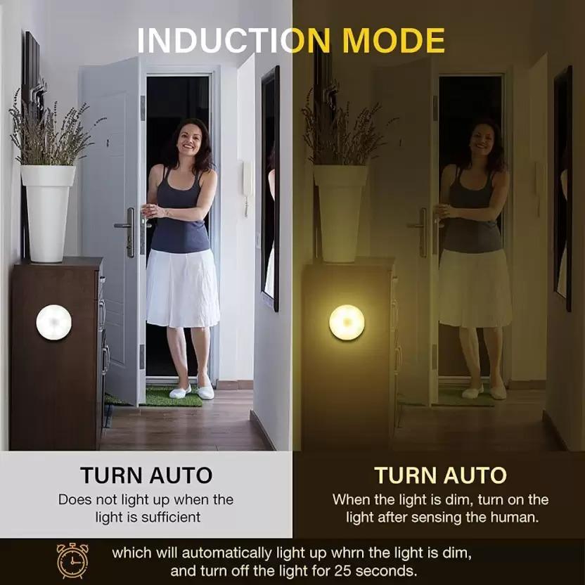 Induction mode light fixture showing difference between auto and induction modes.