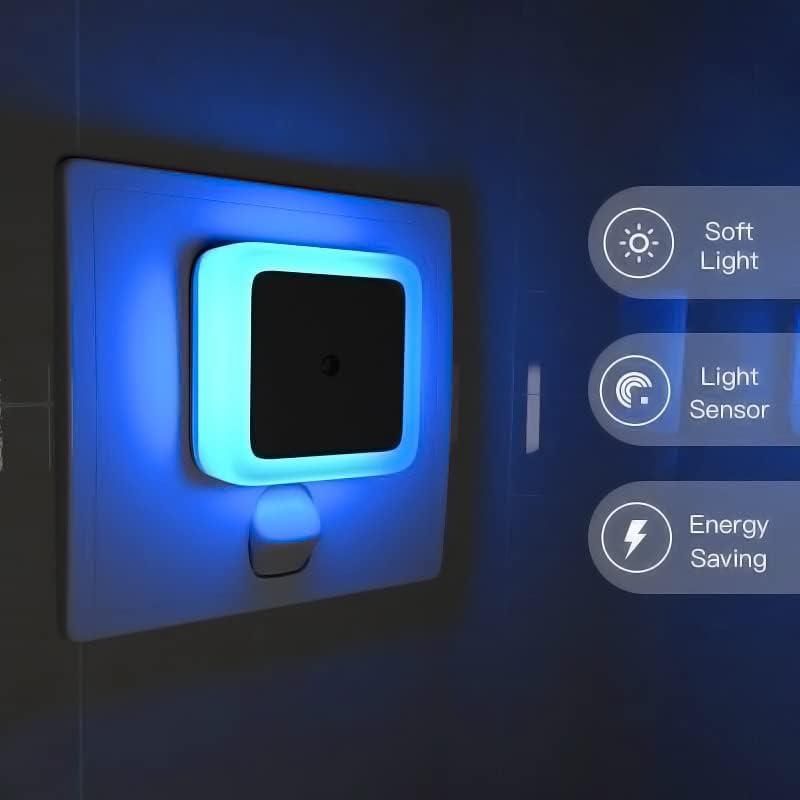 Wall-mounted night light with digital display and control icons on a dark background